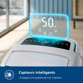 Déshumidificateur Philips 2-en-1 Purificateur d'air HEPA Serie 5000 DE5305/11 Blanc