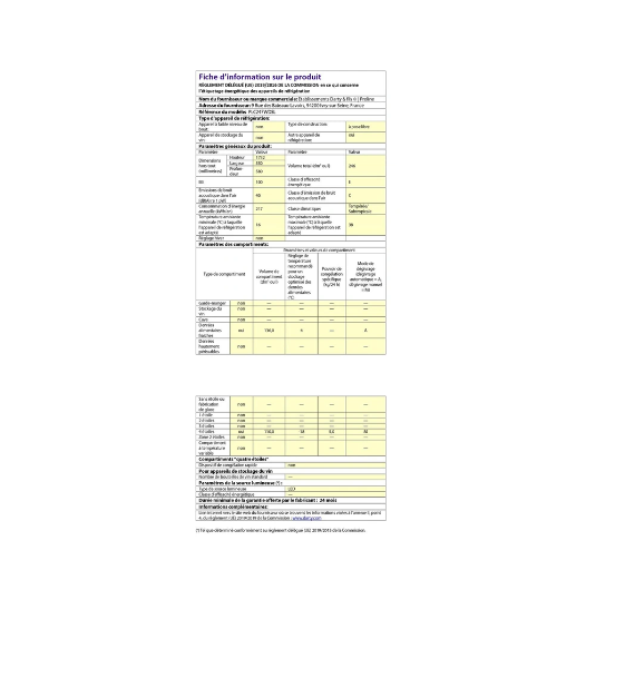 Réfrigérateur congélateur en bas Proline PLC247WDSL