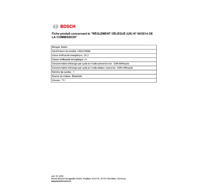 Four encastrable Bosch HBA572BB4