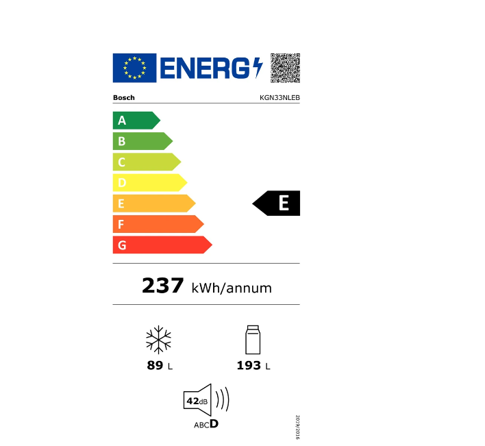 Réfrigérateur congélateur en bas Bosch KGN33NLEB