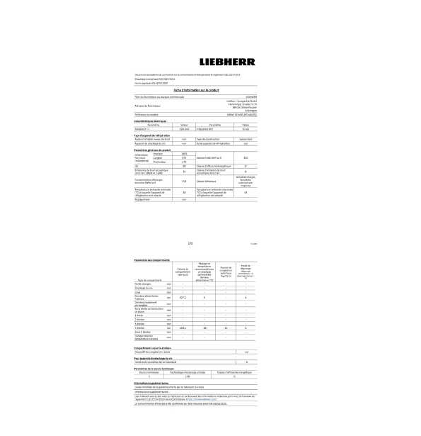 Réfrigérateur congélateur en bas Liebherr KGNSF 52VD03