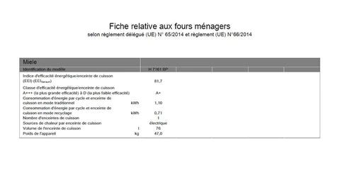 Four encastrable Miele H 7161 BP