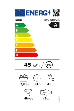 Lave-linge hublot Indesit mtwa71296wfr
