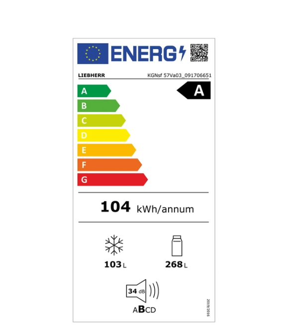 Réfrigérateur congélateur en bas Liebherr KGNsf 57Va03 Blu Performance