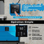 Déshumidificateur Giantex Déshumidificateur Professionnel 58,5/Jour Minuterie 4H Tuyau Vidange Dégivrage Auto Bleu