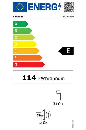 Réfrigérateur 1 porte Siemens KI81RVFE0 - ENCASTRABLE 177CM