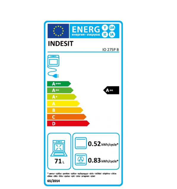 Four encastrable Indesit IO 275P B Noir MAT