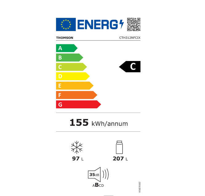 Réfrigérateur congélateur en bas Thomson CTH312NFCIX