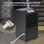 Déshumidificateur Giantex Déshumidificateur Mobile 118 L avec Tuyau de Vidange, Minuterie 24 H, Noir