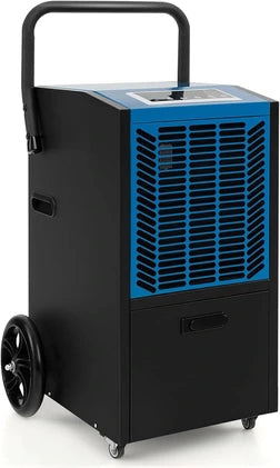 Déshumidificateur Giantex Professionnel 66 L/Jour, Pompe et Tuyau de Vidange, Minuterie 24H, Bleu