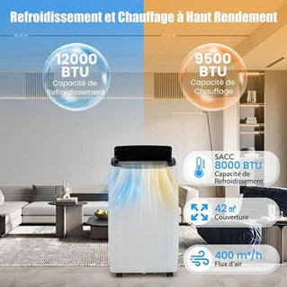 Climatiseur mobile Giantex monobloc costway DIGIQUEST 12000BTU V4-CLIMAINT57/EST57 65 m2 4102 W