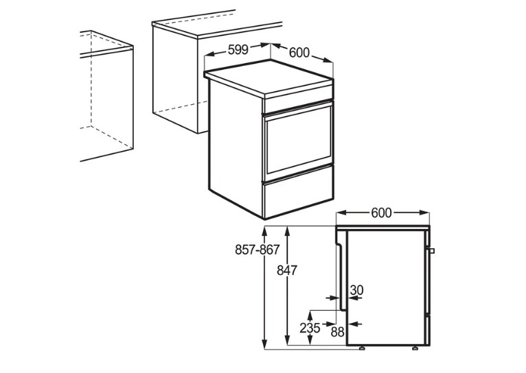 Cuisinière induction Electrolux EKI668900W STEAMBAKE