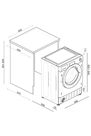Lave-linge hublot ENCASTRABLE ROSIERES OBWS69TWMCE-47