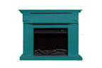 Cheminée électrique MPC MPC CAMINO CALDERA CHEMINÉE SUR PIED AVEC CADRE ET BRÛLEUR ÉLECTRIQUE 1500W, TURQUOISE
