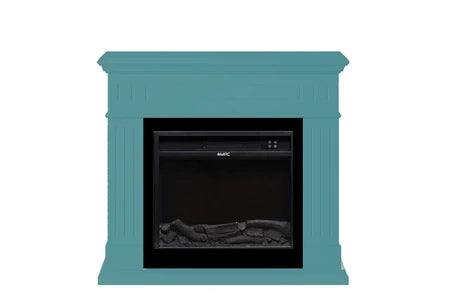Cheminée électrique MPC MPC CAMINO PIENZA CHEMINÉE SUR PIED COMPRENANT UN CADRE ET UN BRÛLEUR ÉLECTRIQUE 1500W, TURQUOISE
