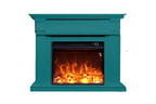 Cheminée électrique MPC MPC CAMINO CALDERA CHEMINÉE SUR PIED AVEC CADRE ET BRÛLEUR ÉLECTRIQUE 1500W, TURQUOISE