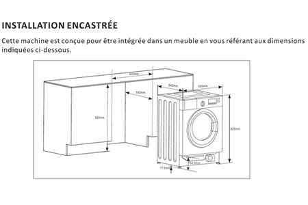 Lave-linge hublot THOMSON ENCASTRABLE - TWBI6120